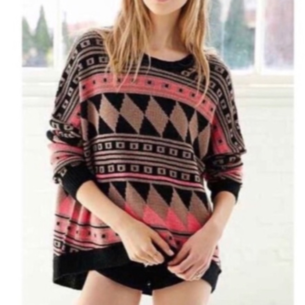 Urban Outfitters BDG Aztec Print Oversized Sweater Sz XS